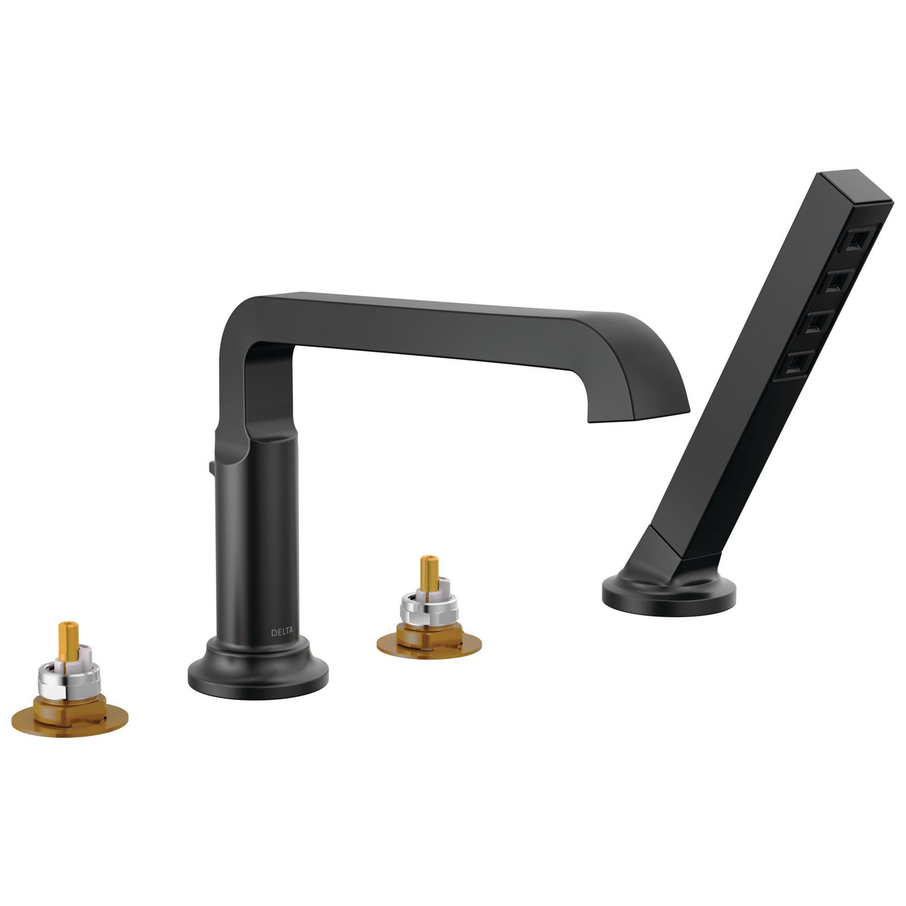 T4789-BLLHP Tetra Delta Tetra Roman Tub Trim with Hand Shower, Matte Black