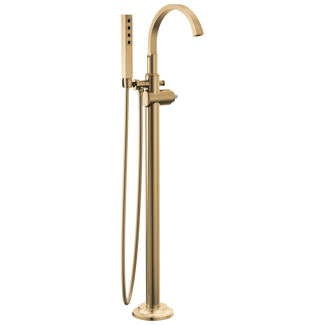 T4788-CZ-PR-LHP-FL Tetra Delta Tetra Floor Mount Tub Filler Trim, Lumicoat Champagne Bronze