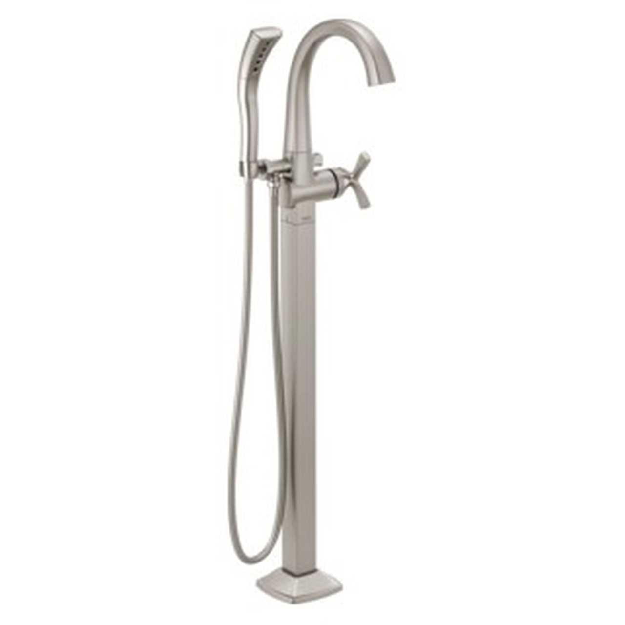 T47776-SSFL Stryke Delta Stryke Single Handle Floor Mount Tub Filler Trim, Stainless