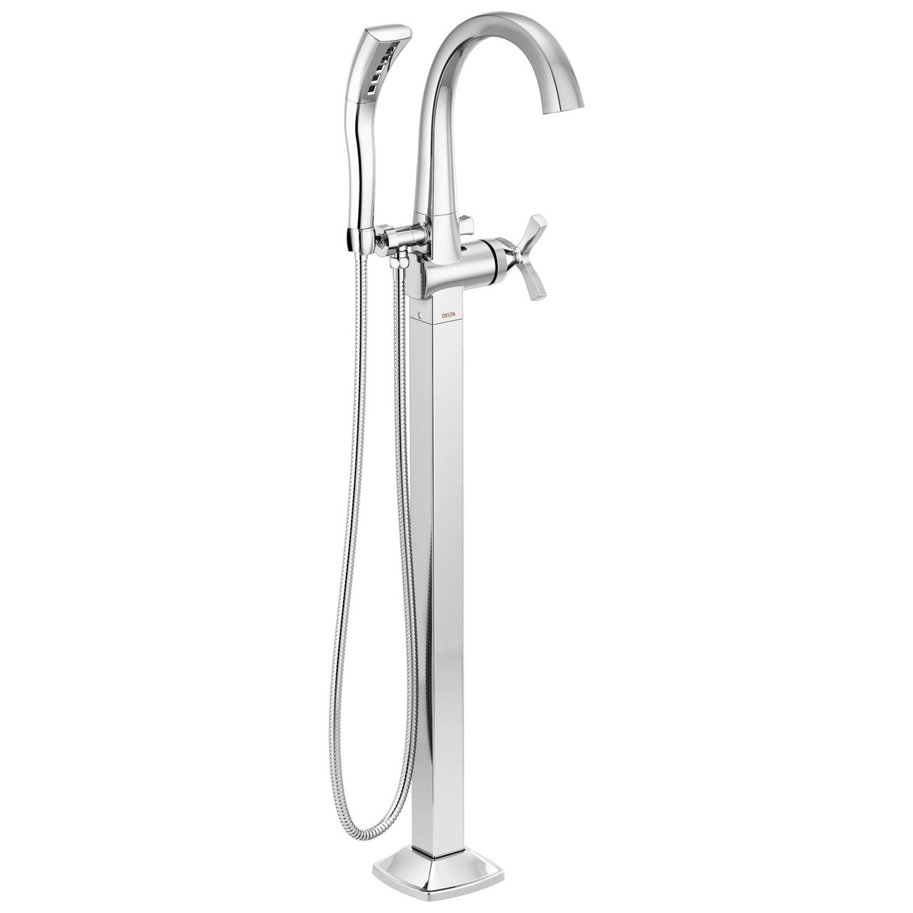 T47776-FL Stryke Delta Stryke Single Handle Floor Mount Tub Filler Trim, Chrome