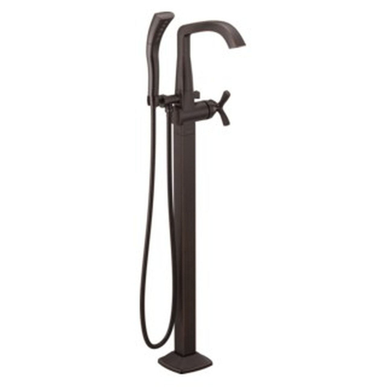 T47766-RBFL Stryke Delta Stryke Single Handle Floor Mount Tub Filler Trim, Venetian Bronze