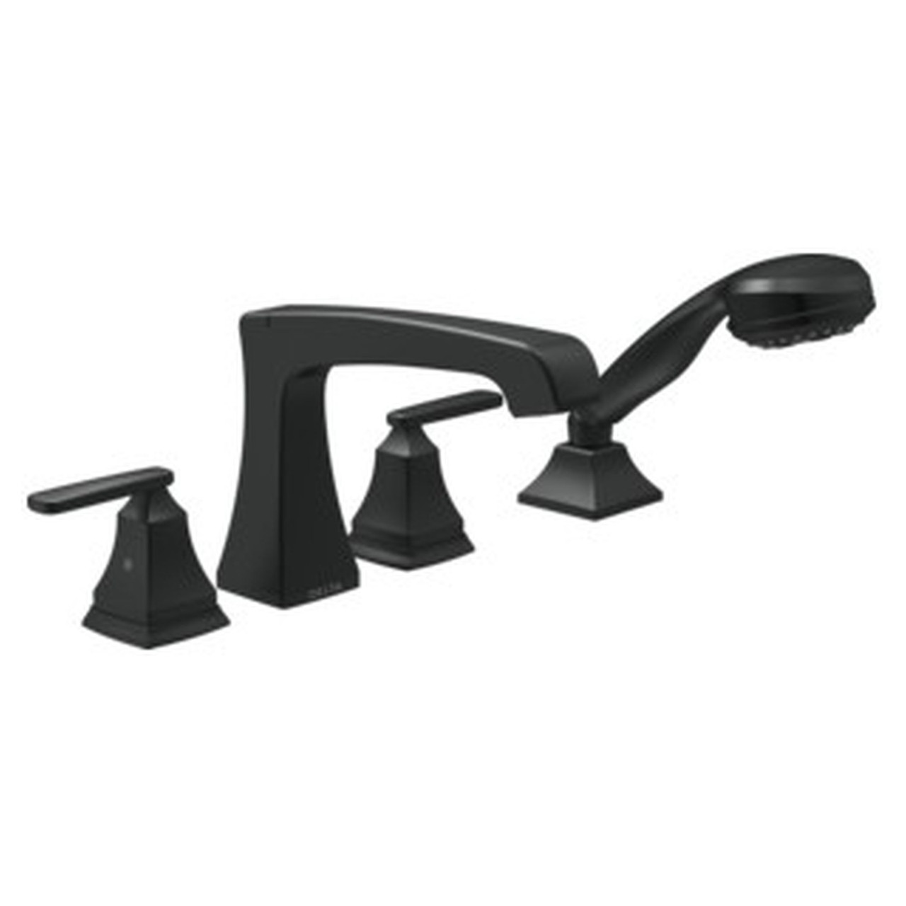 T4764-BL Ashlyn Delta Ashlyn Roman Tub Trim with Hand Shower, Matte Black