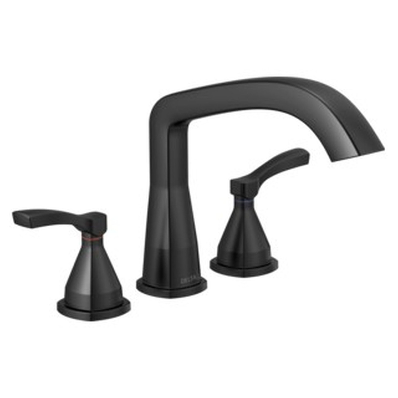 T2776-BL Stryke Delta Stryke Three Hole Roman Tub Trim, Matte Black