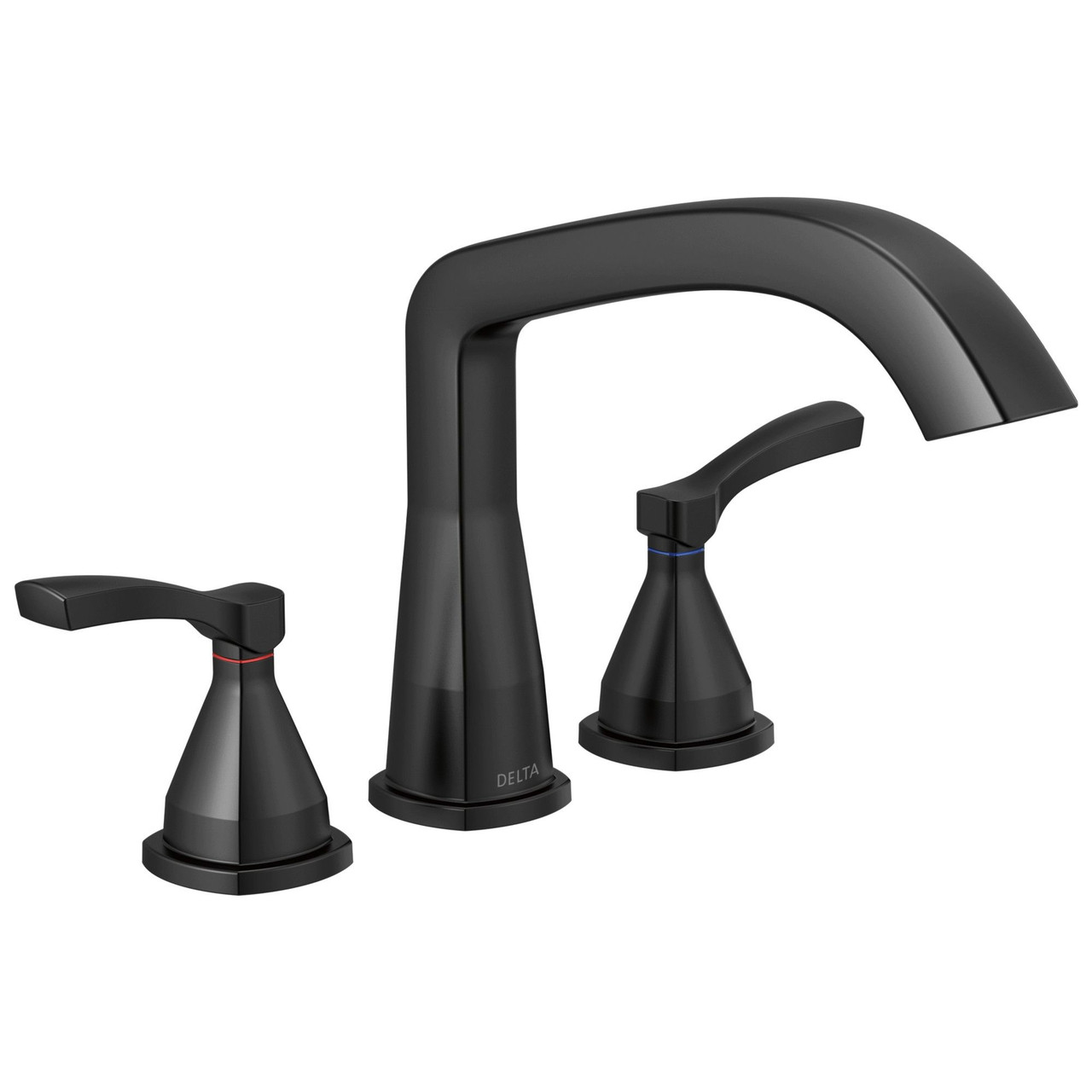 T2776-BL Stryke Delta Stryke Three Hole Roman Tub Trim, Matte Black