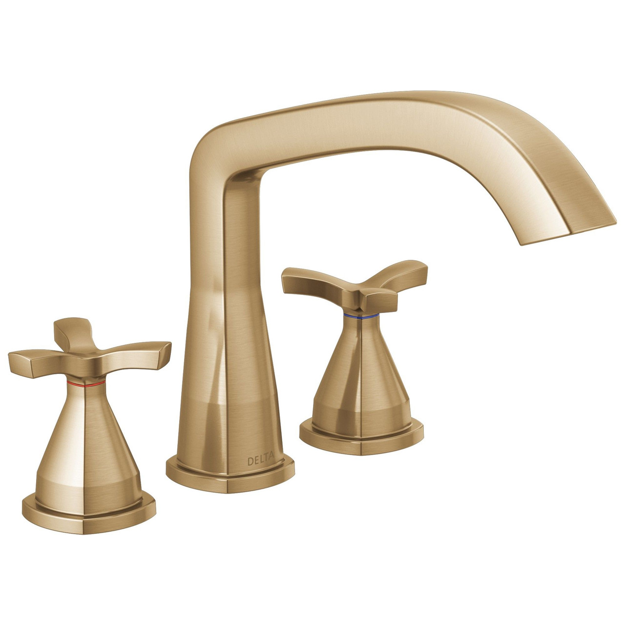 T27766-CZ Stryke Delta Stryke Three Hole Roman Tub Trim, Champagne Bronze