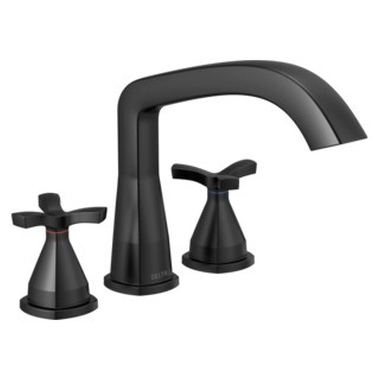 T27766-BL Stryke Delta Stryke Three Hole Roman Tub Trim, Matte Black