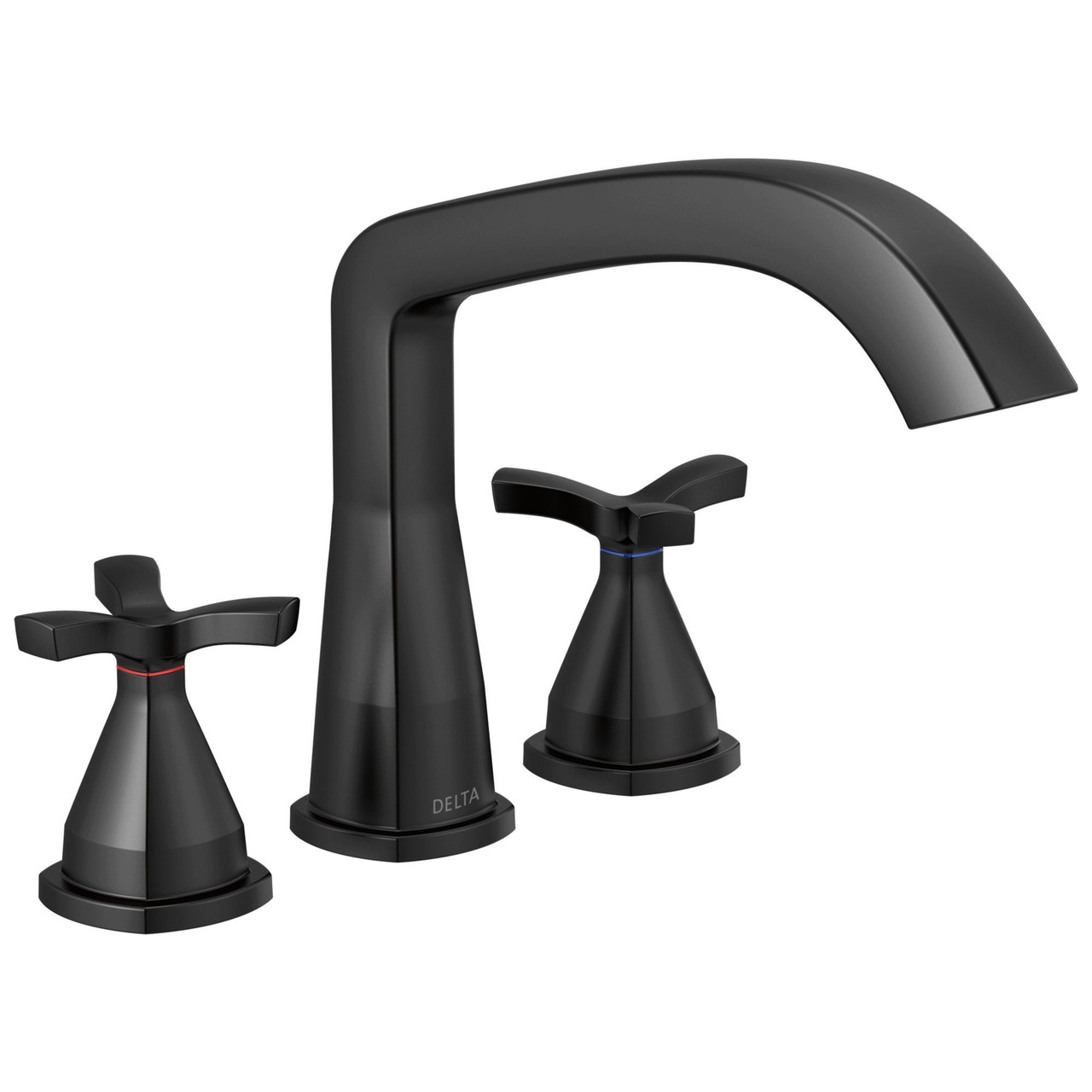 T27766-BL Stryke Delta Stryke Three Hole Roman Tub Trim, Matte Black