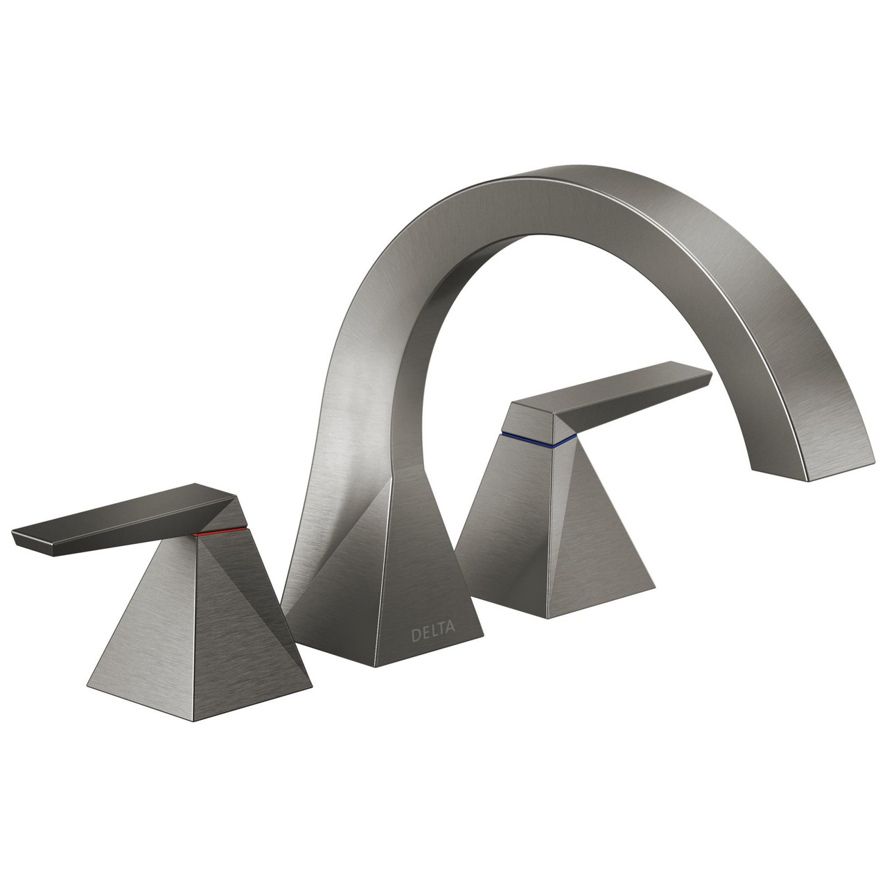 T2746-KS-PR Trillian Delta Trillian Two-Handle Roman Tub Trim, Lumicoat Black Stainless