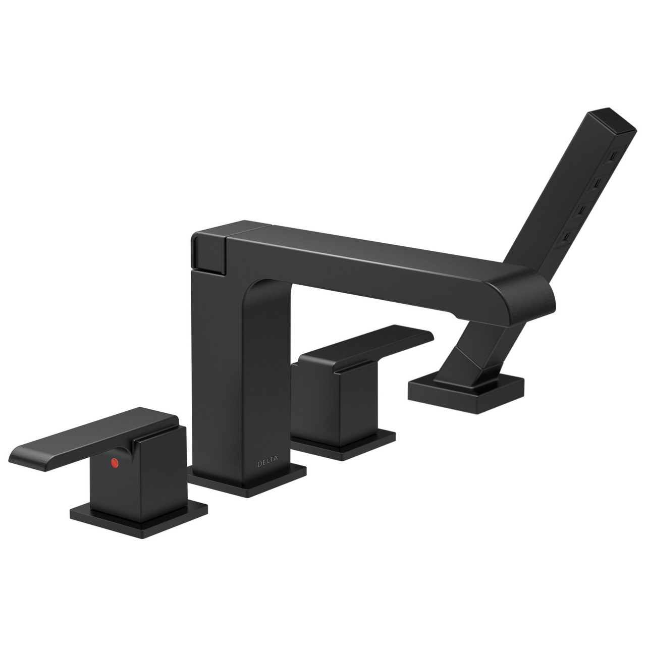 T4767-BL Ara Delta Ara Roman Tub Trim with Hand Shower, Matte Black