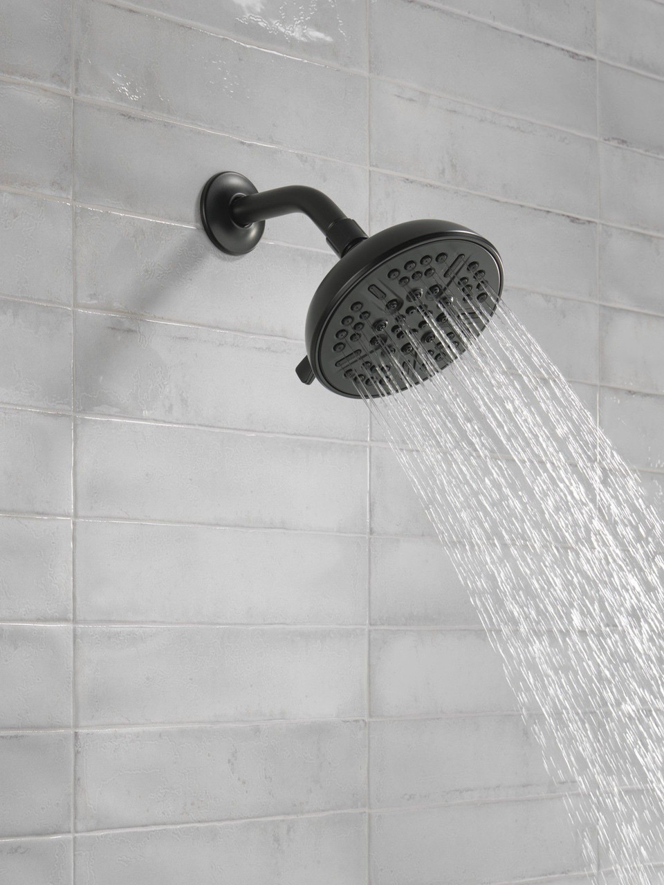 75898CBL Universal Showering Components 8-Setting Shower Head, Matte Black