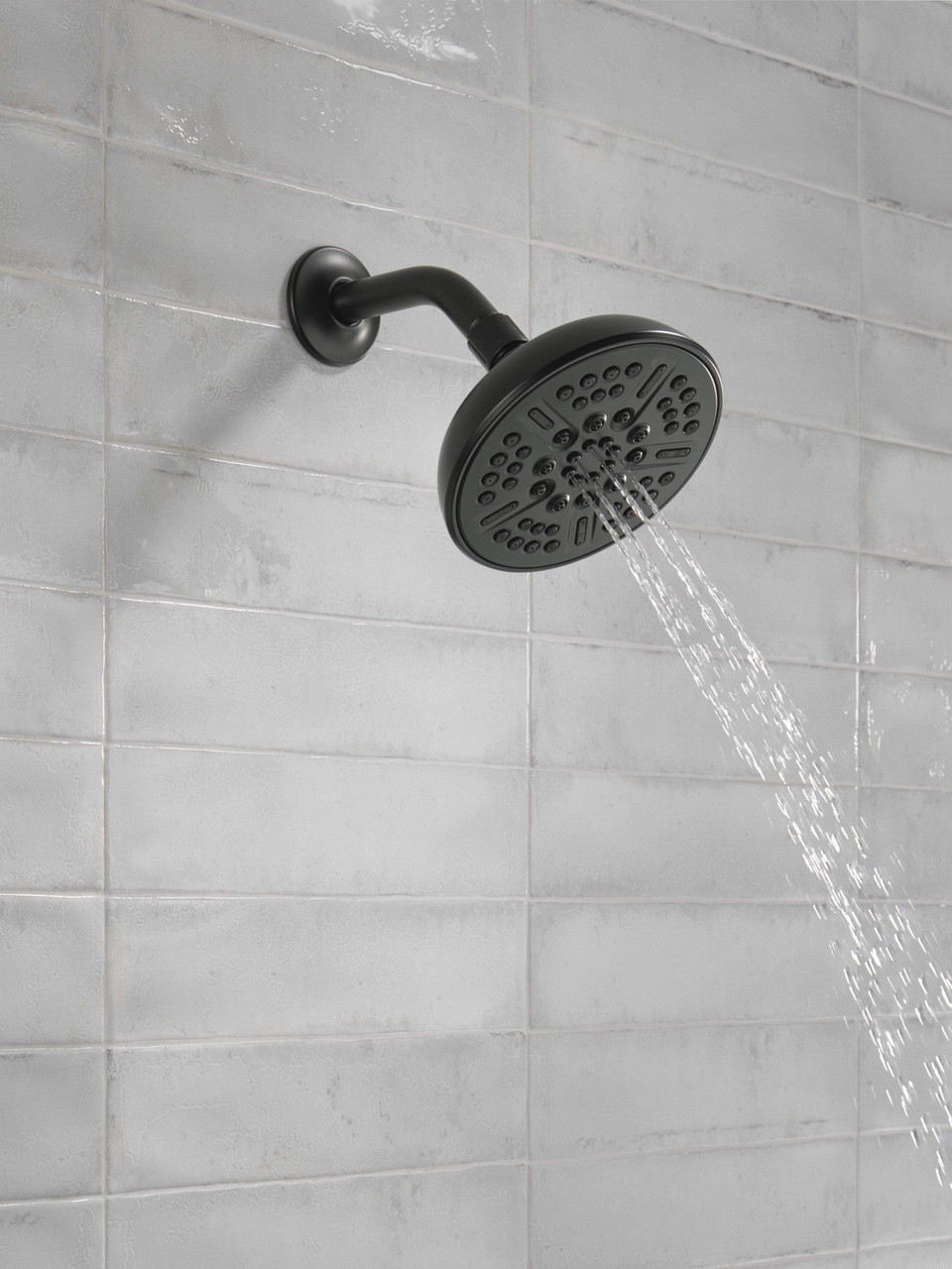 75898CBL Universal Showering Components 8-Setting Shower Head, Matte Black