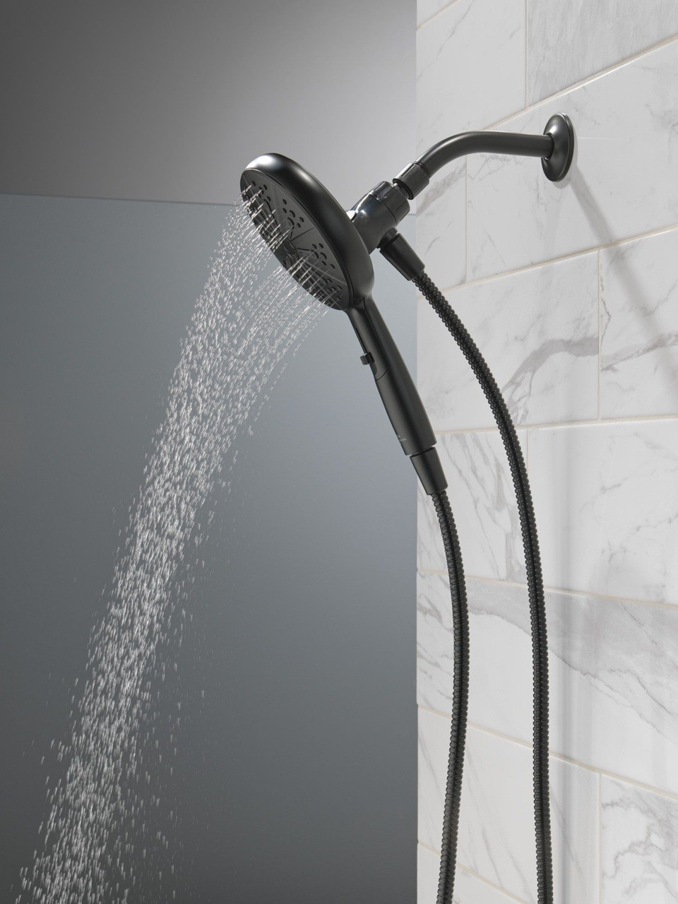 75613BL Universal Showering Components 6-Setting SureDock Magnetic Hand Shower, Matte Black