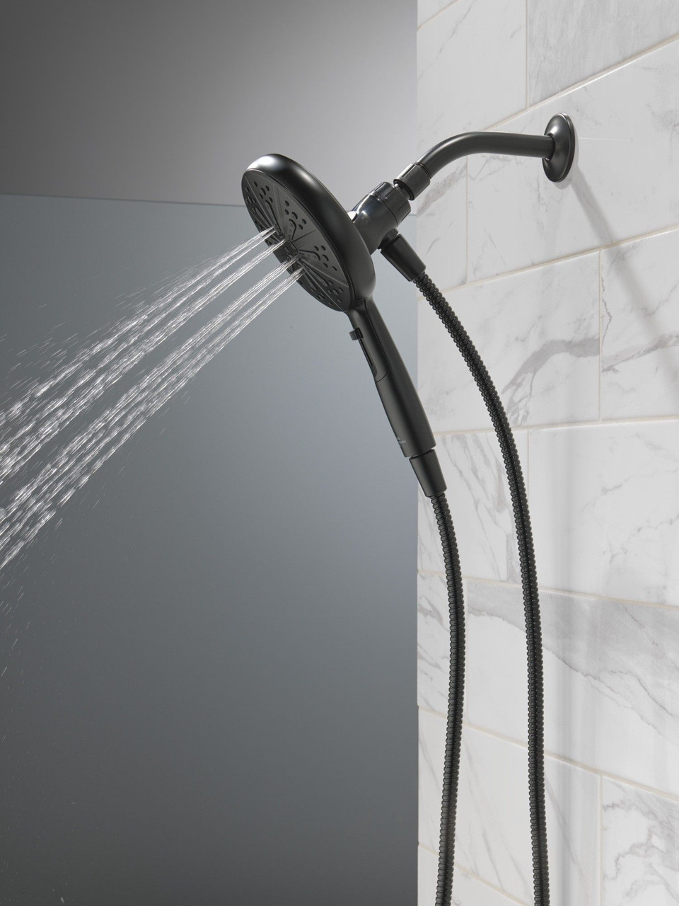 75613BL Universal Showering Components 6-Setting SureDock Magnetic Hand Shower, Matte Black