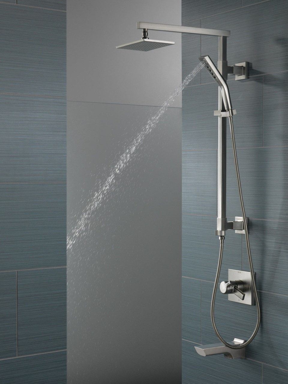 59799-SS-PR-PK Universal Showering Components H2Okinetic 3-Setting Hand Shower, Lumicoat Stainless