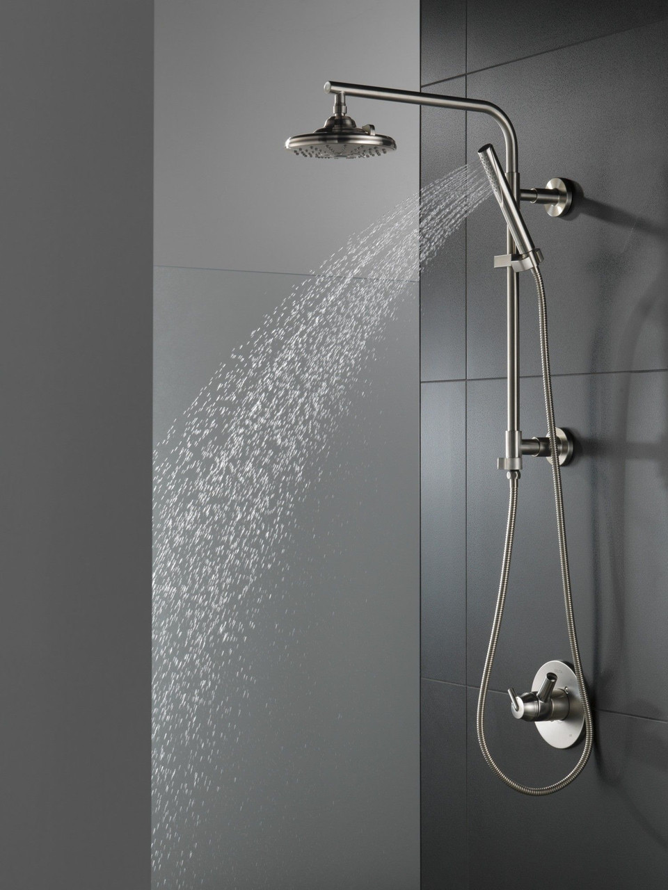 58810-SS-PR Universal Showering Components Emerge 18" Round Shower Column, Lumicoat Stainless