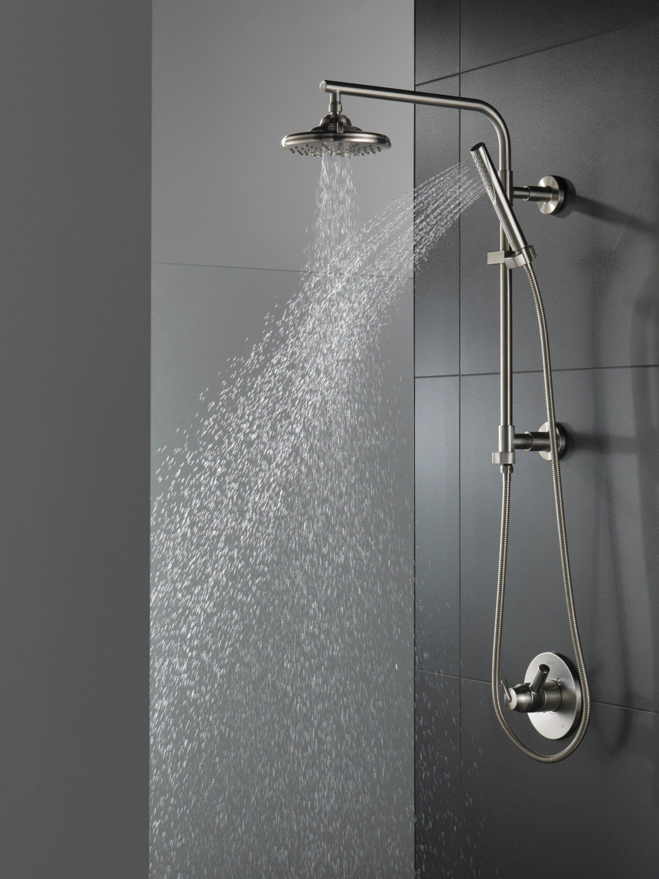 58810-SS-PR Universal Showering Components Emerge 18" Round Shower Column, Lumicoat Stainless