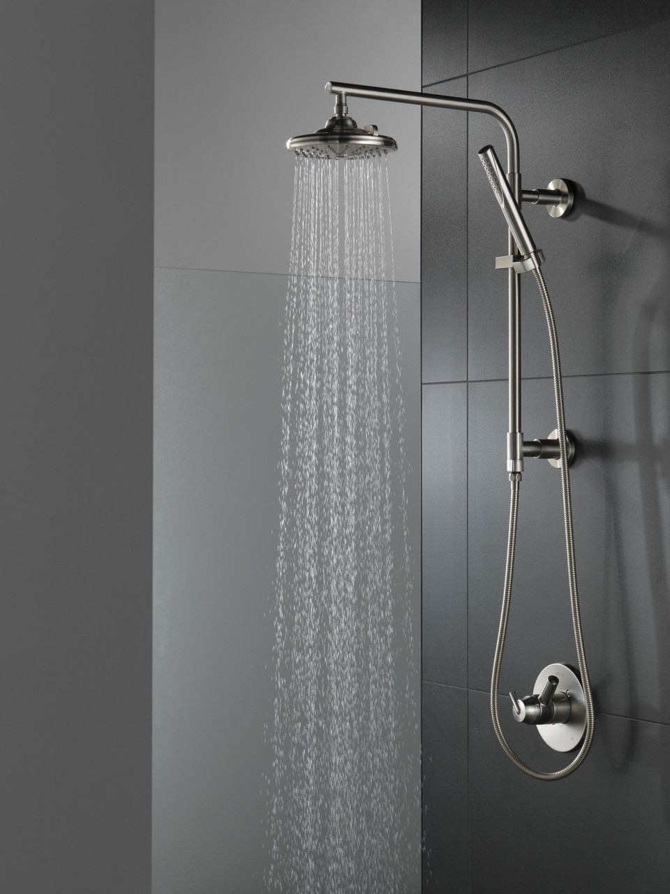 58810-SS-PR Universal Showering Components Emerge 18" Round Shower Column, Lumicoat Stainless