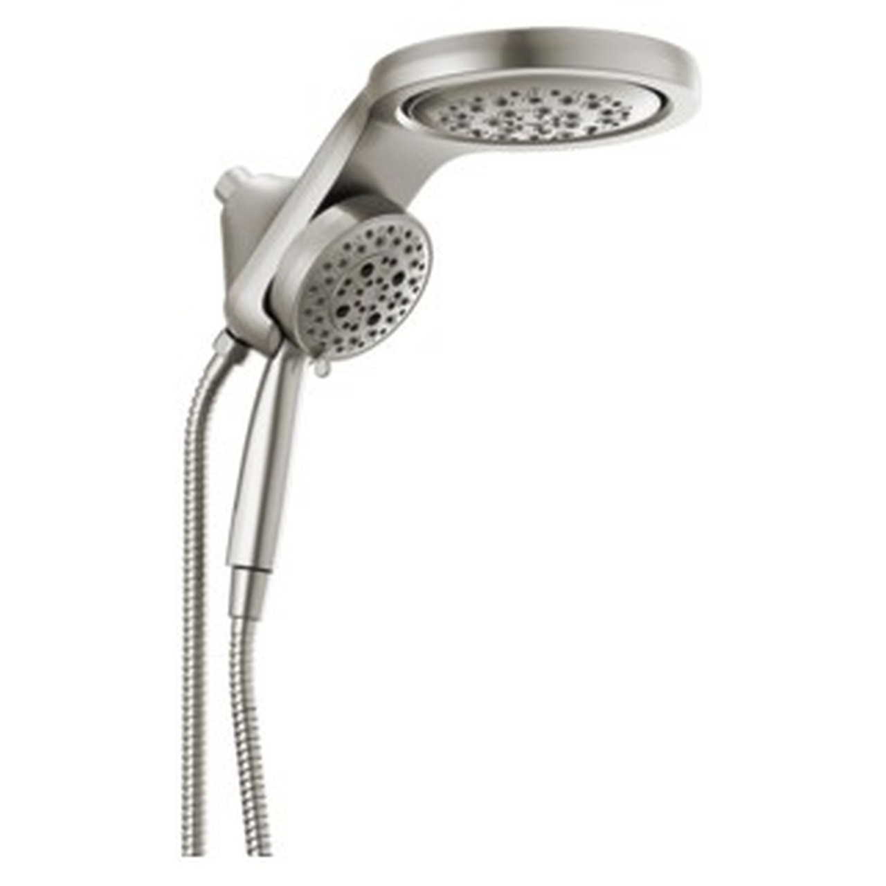 58680-SS-PR Universal Showering Components HydroRain H2Okinetic 5-Setting Two-in-One Shower Head, Lumicoat Stainless