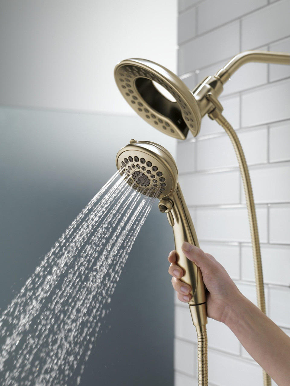 58569-CZ-PR25-PK Universal Showering Components In2ition 5-Setting Two-In-One Shower, Lumicoat Champagne Bronze