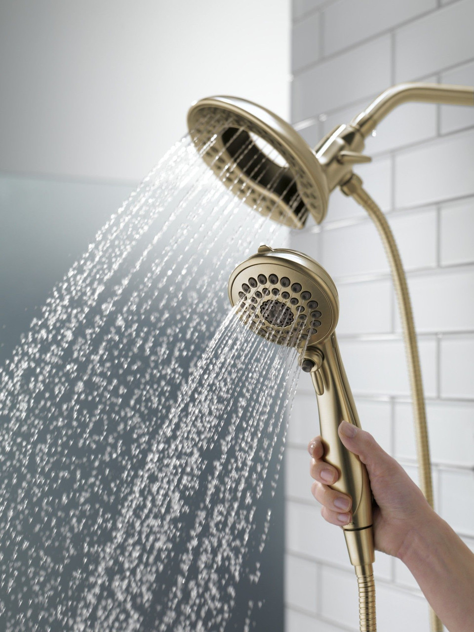 58569-CZ-PR25-PK Universal Showering Components In2ition 5-Setting Two-In-One Shower, Lumicoat Champagne Bronze