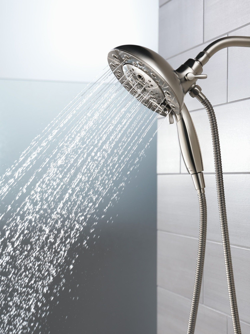 Delta 58480-SS-PR-PK Universal Showering Components H2Okinetic In2ition 5-Setting Two-in-One Shower, Lumicoat Stainless