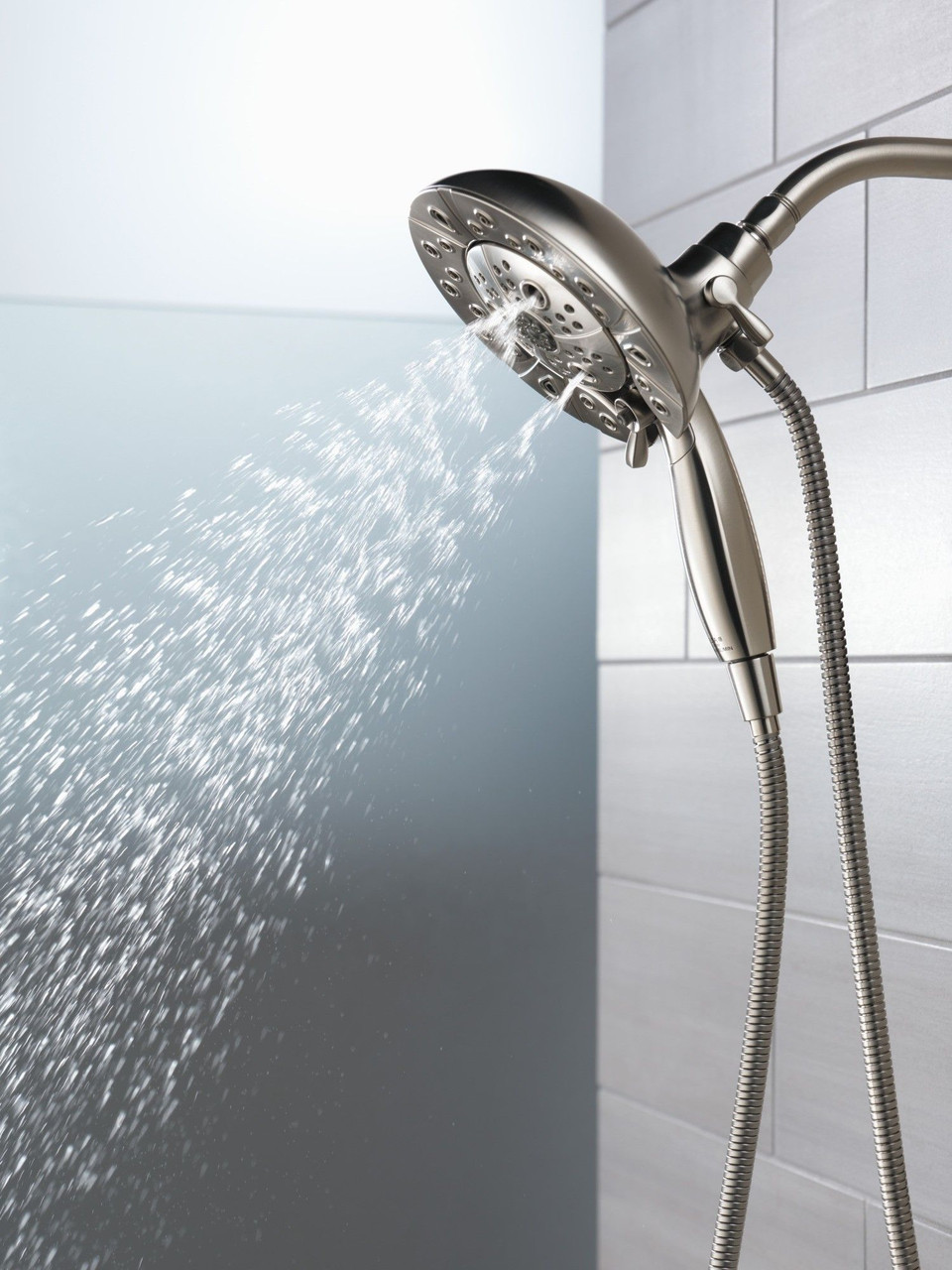 Delta 58480-SS-PR-PK Universal Showering Components H2Okinetic In2ition 5-Setting Two-in-One Shower, Lumicoat Stainless