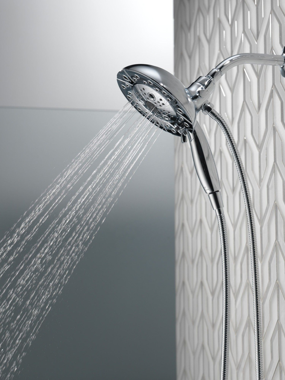 Delta 58480-PR-PK Universal Showering Components H2Okinetic In2ition 5-Setting Two-in-One Shower, Lumicoat Chrome