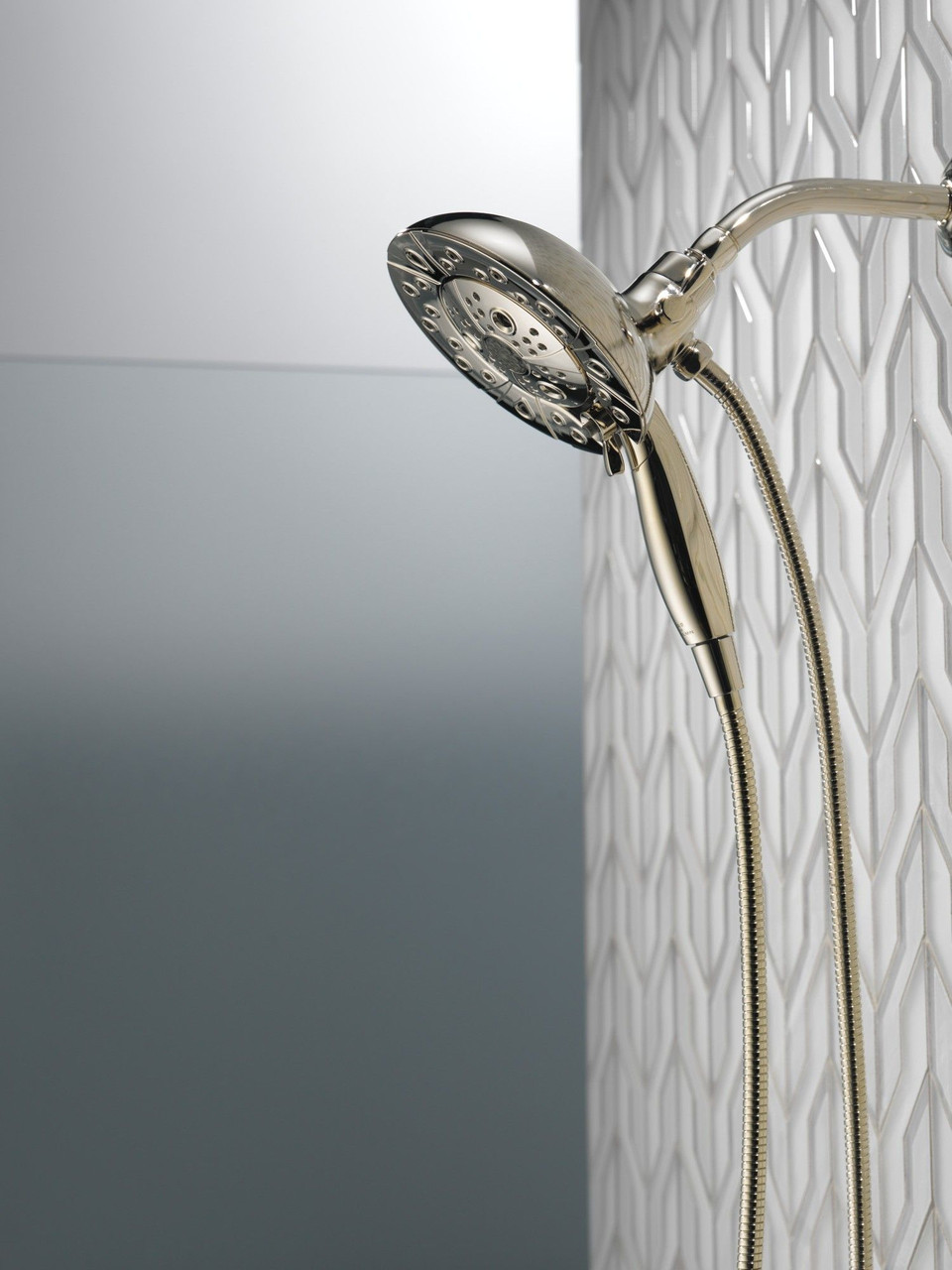 Delta 58480-PN-PR-PK Universal Showering Components H2Okinetic In2ition 5-Setting Two-In-One Shower, Lumicoat Polished Nickel