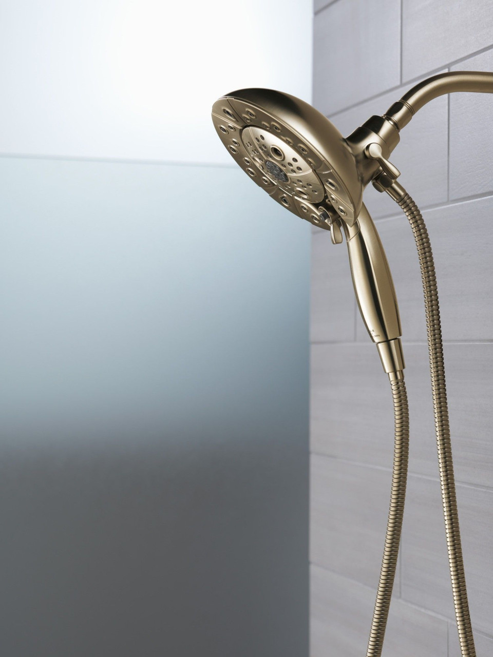 Delta 58480-CZ-PR-PK Universal Showering Components H2Okinetic In2ition 5-Setting Two-In-One Shower, Lumicoat Champagne Bronze