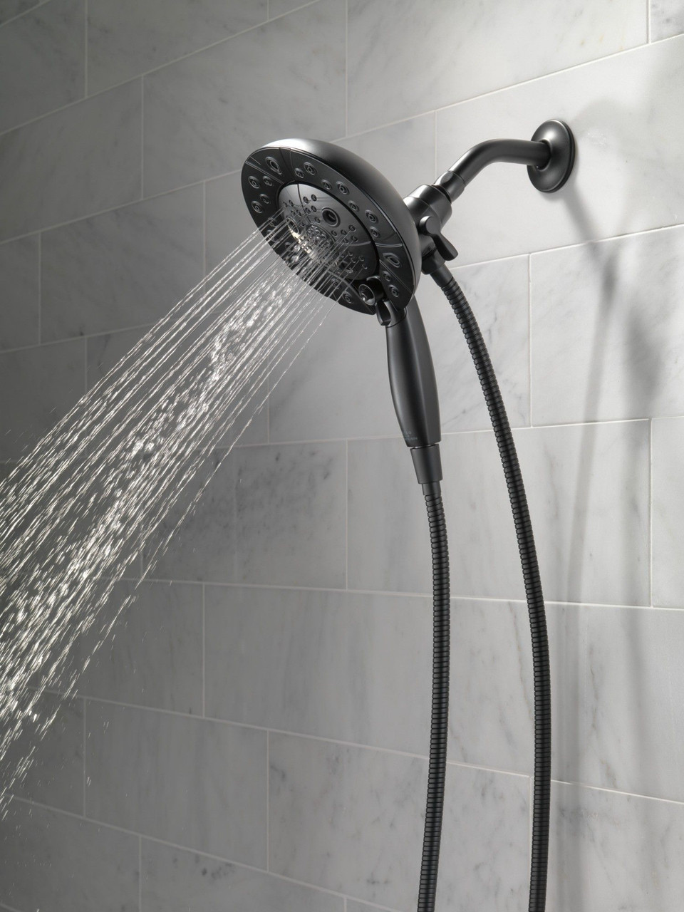58480-BL-PK Universal Showering Components H2Okinetic In2ition 5-Setting Two-in-One Shower, Matte Black