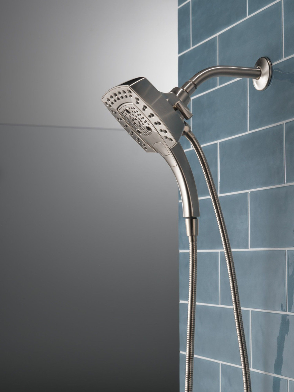 Delta 58474-SS-PR Universal Showering Components H2Okinetic In2ition 5-Setting Two-in-One Shower, Lumicoat Stainless