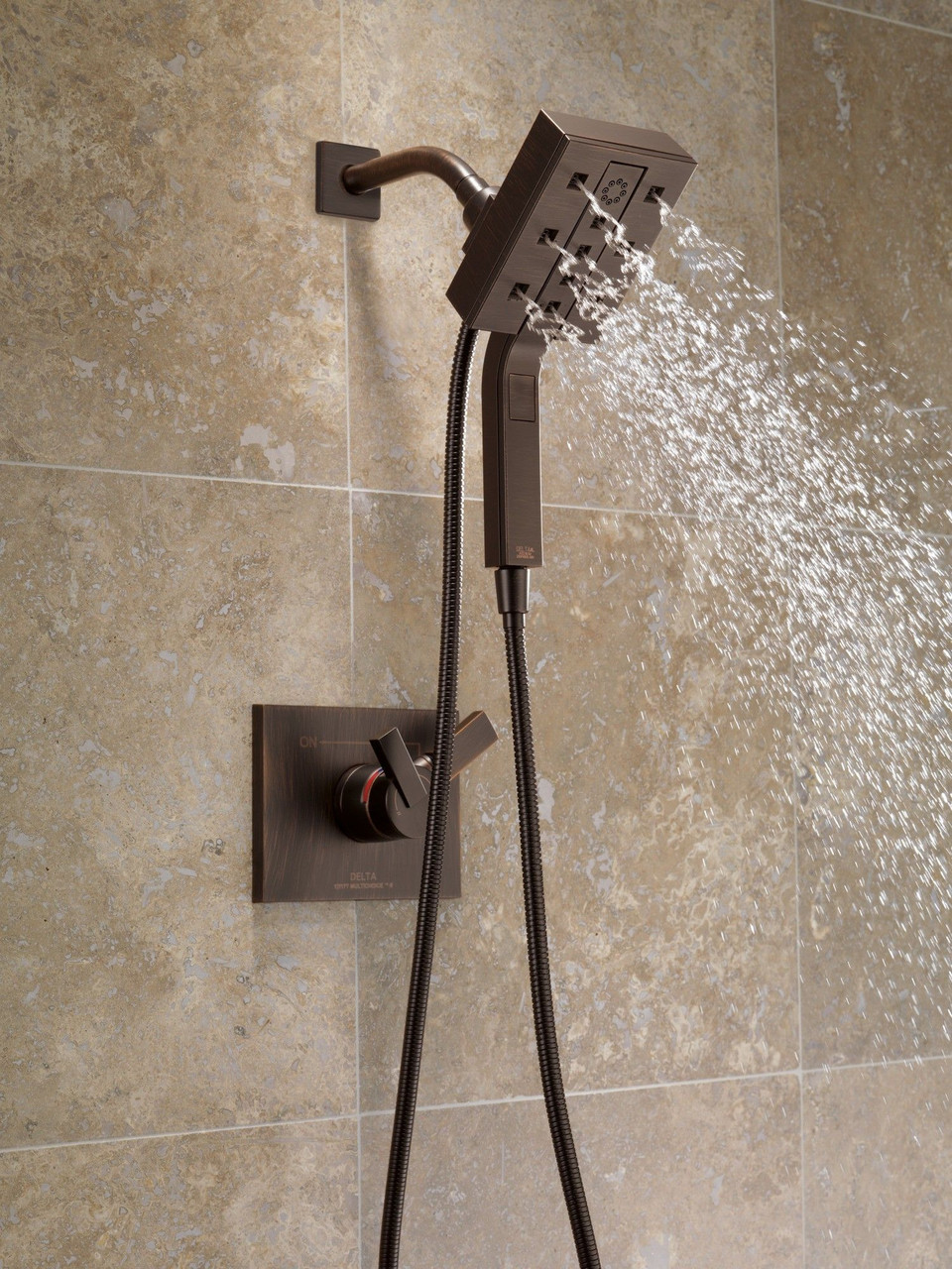 Delta 58473-RB Universal Showering Components H2Okinetic In2ition 4-Setting Two-in-One Shower, Venetian Bronze