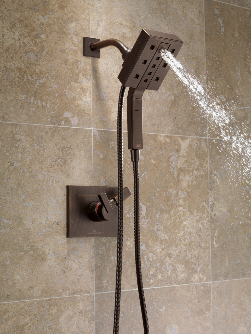 Delta 58473-RB Universal Showering Components H2Okinetic In2ition 4-Setting Two-in-One Shower, Venetian Bronze