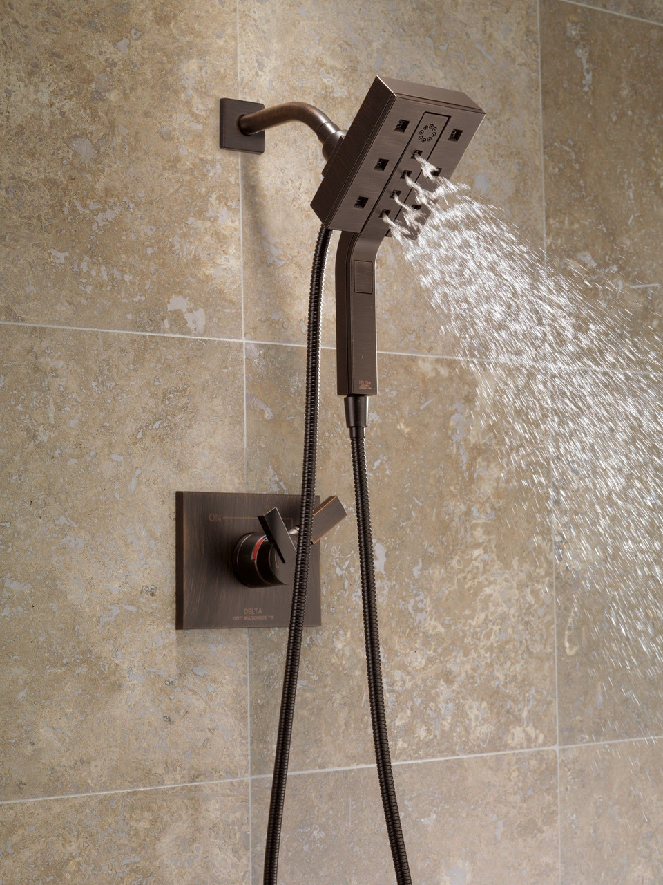 Delta 58473-RB Universal Showering Components H2Okinetic In2ition 4-Setting Two-in-One Shower, Venetian Bronze