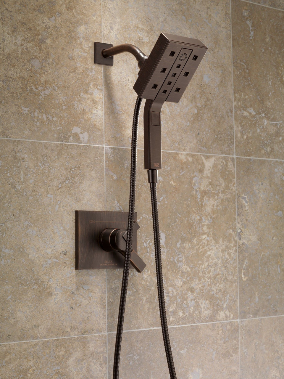 Delta 58473-RB Universal Showering Components H2Okinetic In2ition 4-Setting Two-in-One Shower, Venetian Bronze