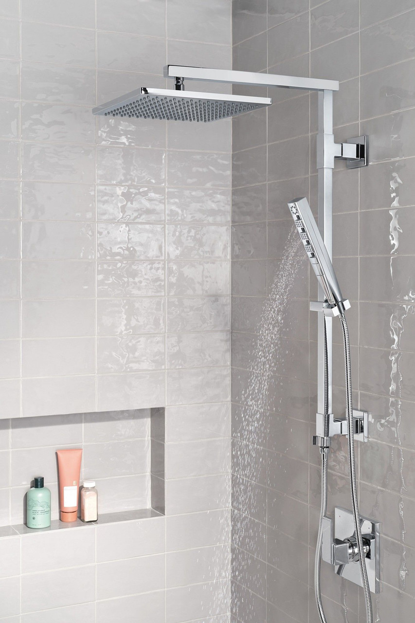 58420-PR Universal Showering Components Emerge 26" Angular Shower Column, Lumicoat Chrome