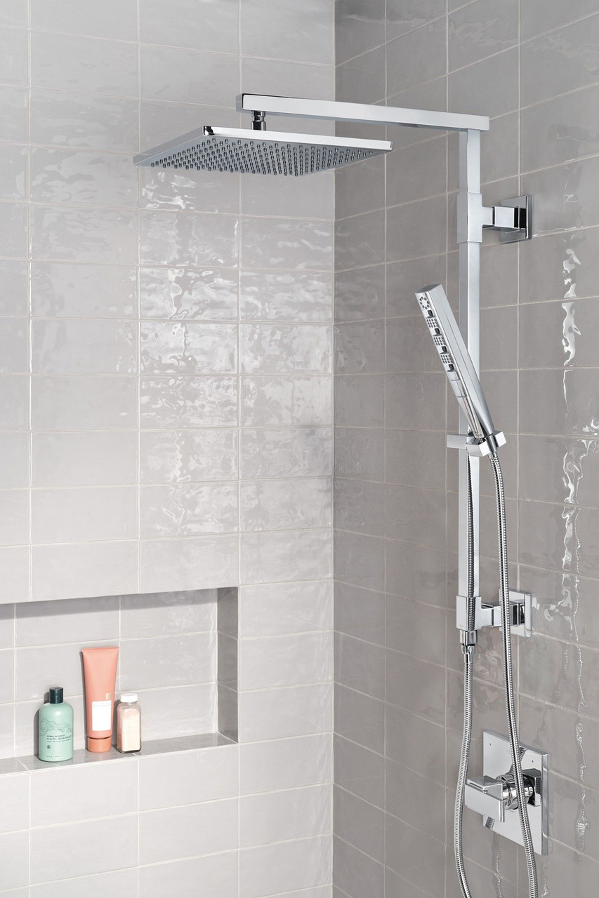 58420-PR Universal Showering Components Emerge 26" Angular Shower Column, Lumicoat Chrome