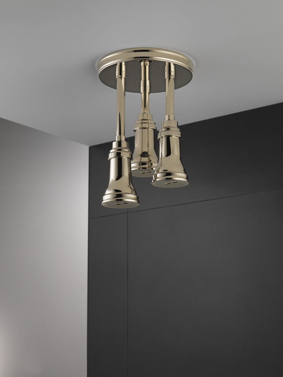 Delta 57190-PN25-L Universal Showering Components H2Okinetic Pendant Raincan Shower Head with LED Light, Polished Nickel