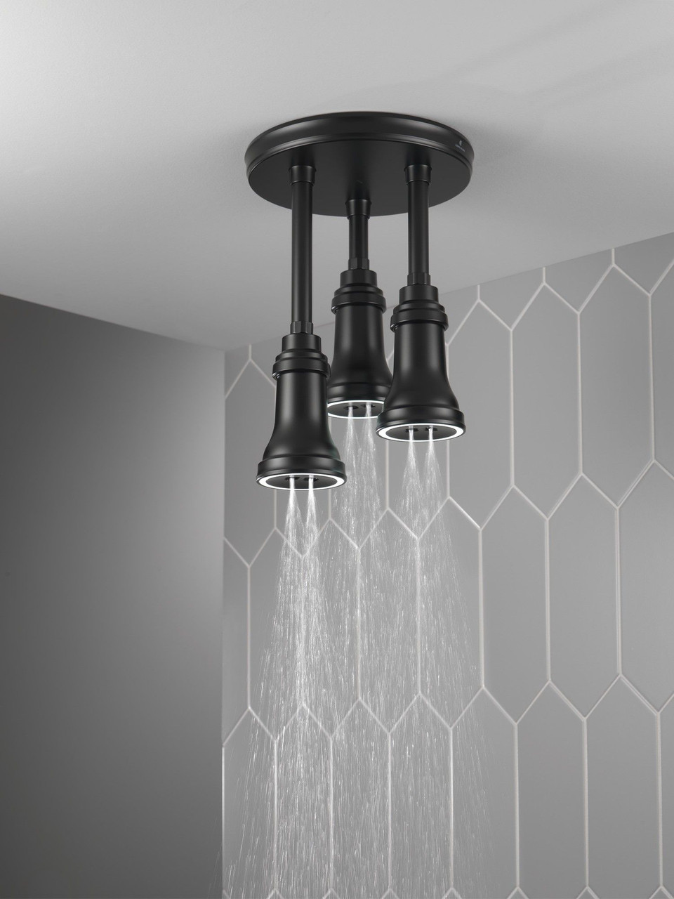 57190-BL25-L Universal Showering Components LED Pendant Raincan Single-Setting H2Okinetic, Matte Black