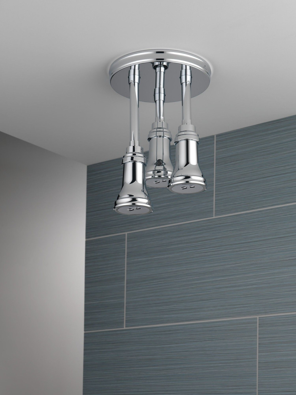 57190-25-L Universal Showering Components H2Okinetic Pendant Raincan Shower Head with LED Light, Chrome