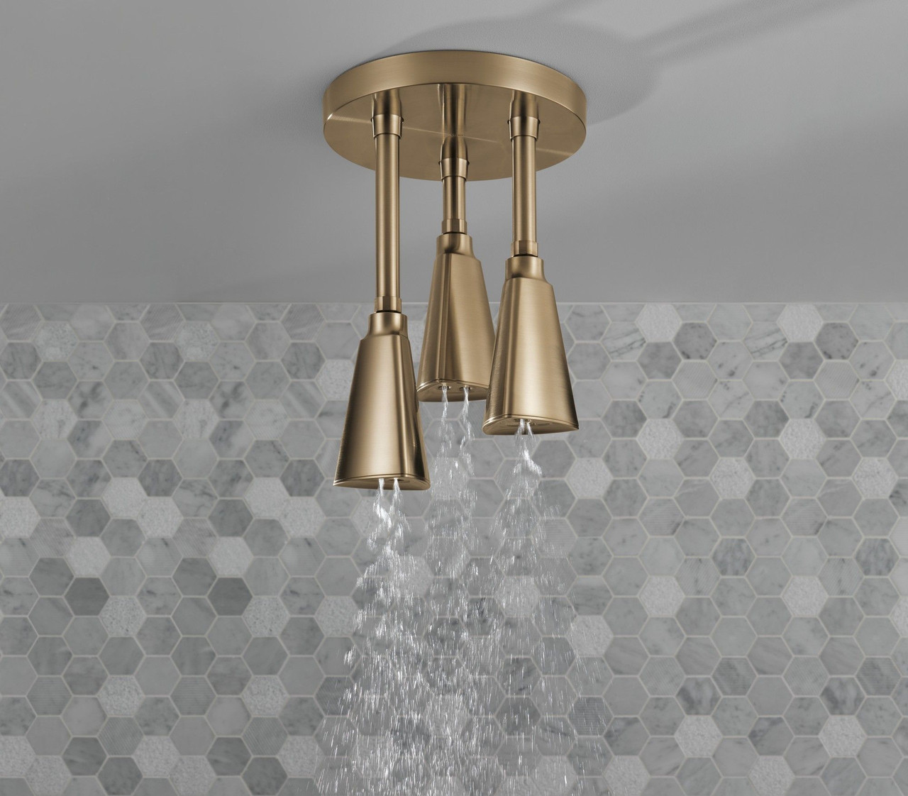 Delta 57140-CZ Universal Showering Components H2Okinetic Pendant Raincan Shower Head, Champagne Bronze