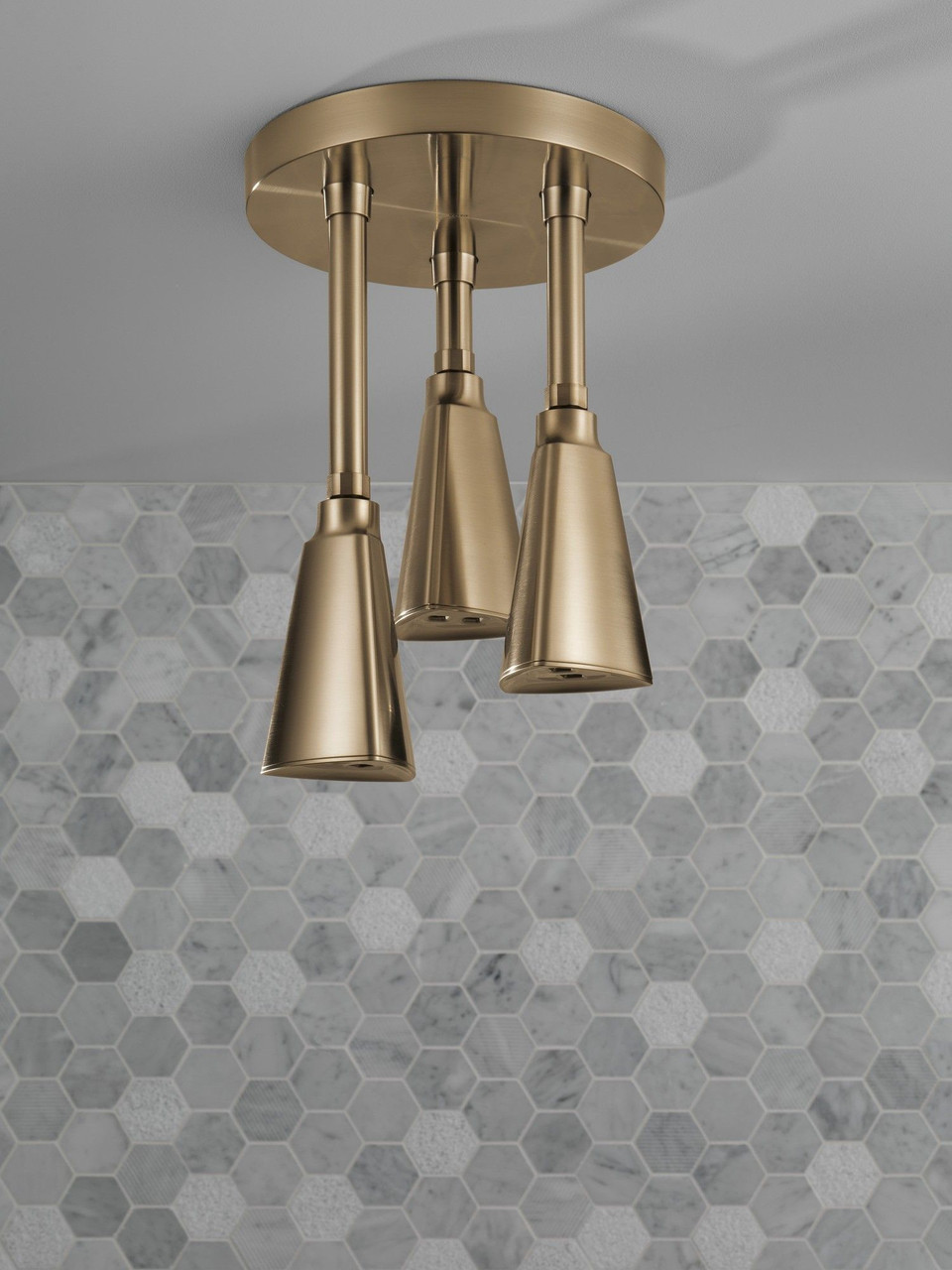 Delta 57140-CZ Universal Showering Components H2Okinetic Pendant Raincan Shower Head, Champagne Bronze