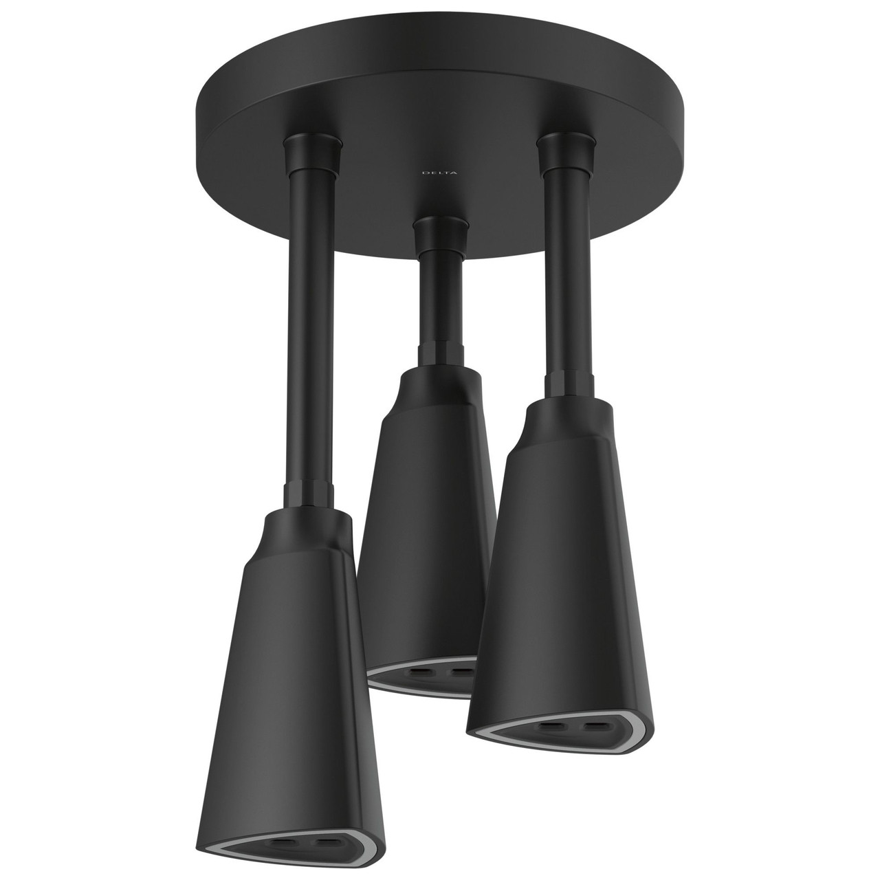 Delta 57140-BL25-L Universal Showering Components H2Okinetic Pendant Raincan Shower Head with LED Light, Matte Black