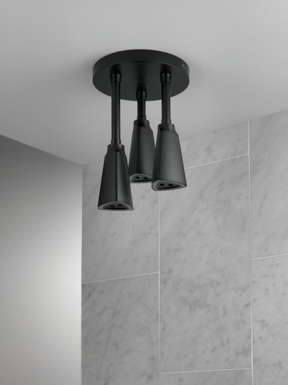 57140-BL25-L Universal Showering Components H2Okinetic Pendant Raincan Shower Head with LED Light, Matte Black