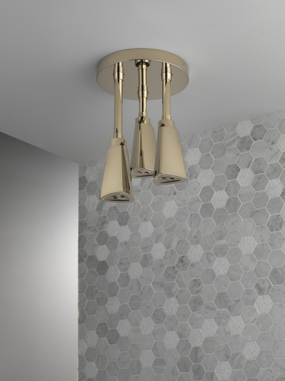 Delta 57140-PN25-L Universal Showering Components H2Okinetic Pendant Raincan Shower Head with LED Light, Polished Nickel