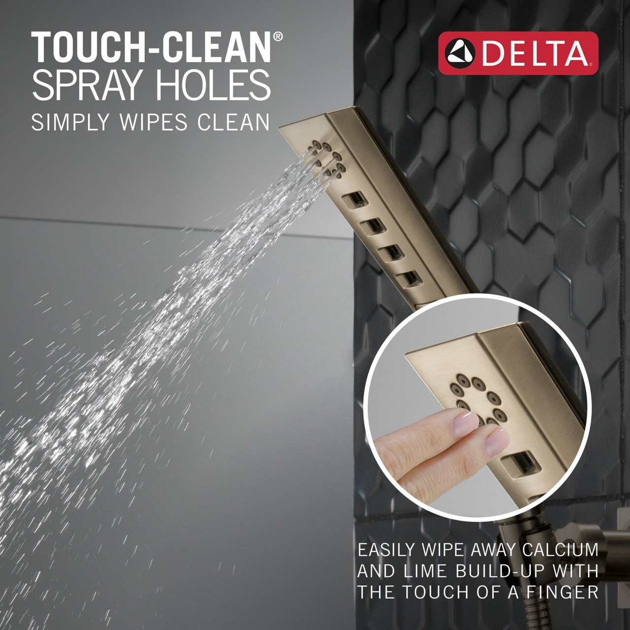 Delta 55799-CZ-PR Universal Showering Components H2O Hand Shower 1.75 GPM Wall-Mount 3S, Lumicoat Champagne Bronze