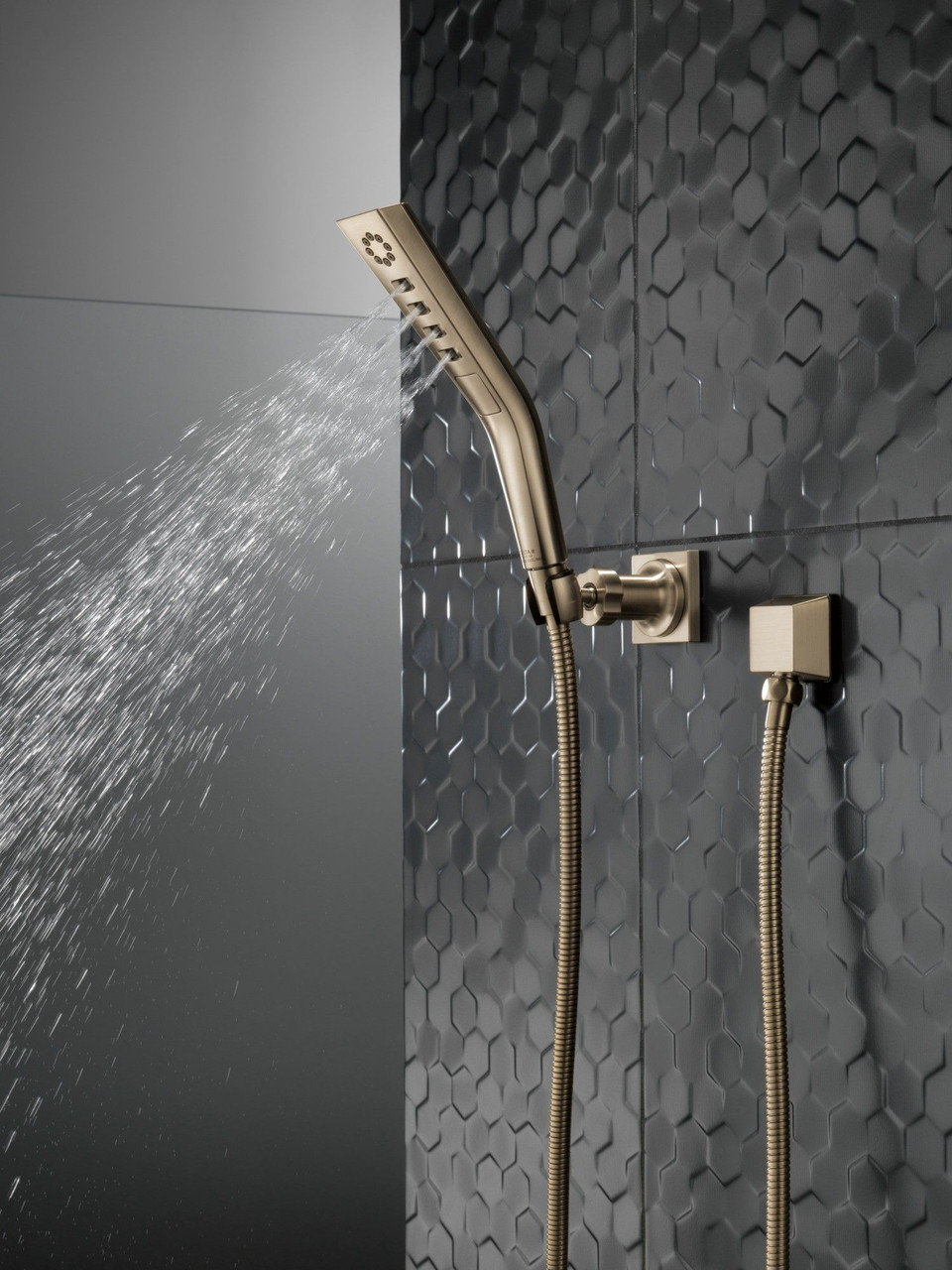 55799-CZ-PR Universal Showering Components H2O Hand Shower 1.75 GPM Wall-Mount 3S, Lumicoat Champagne Bronze