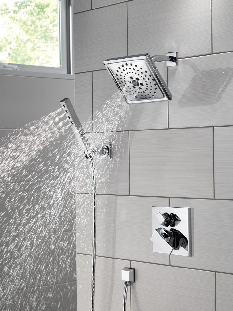 Delta 55567-PR Universal Showering Components H2Okinetic Single-Setting Adjustable Wall Mount Hand Shower, Lumicoat Chrome