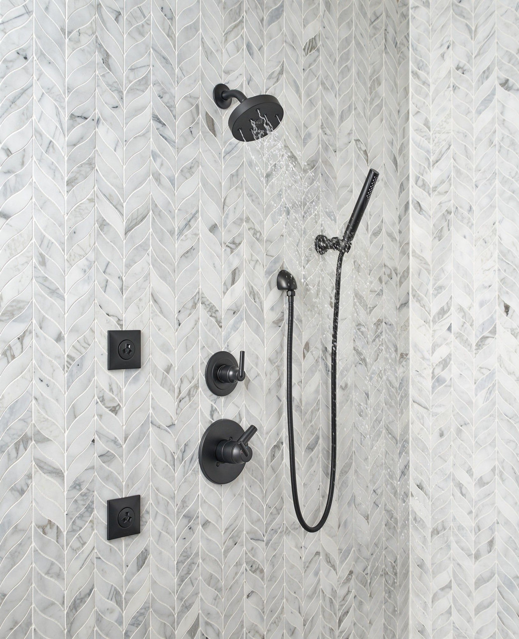 Delta 55085-BL Grail Premium Single-Setting Adjustable Wall Mount Hand Shower, Matte Black