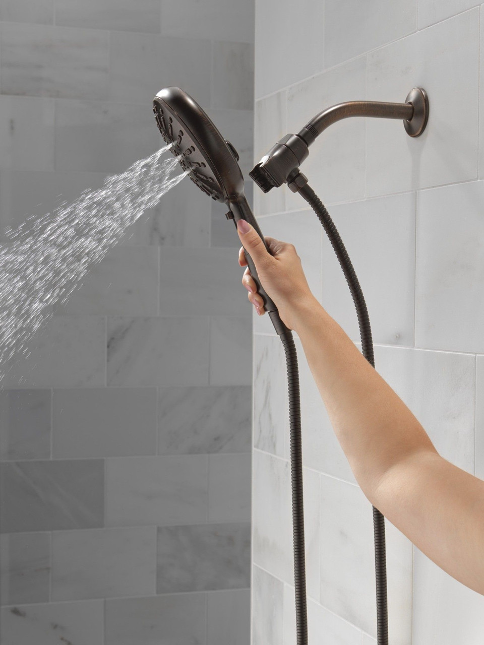 Delta 54910-RB-PK Universal Showering Components 7-Setting SureDock Magnetic Hand Shower, Venetian Bronze